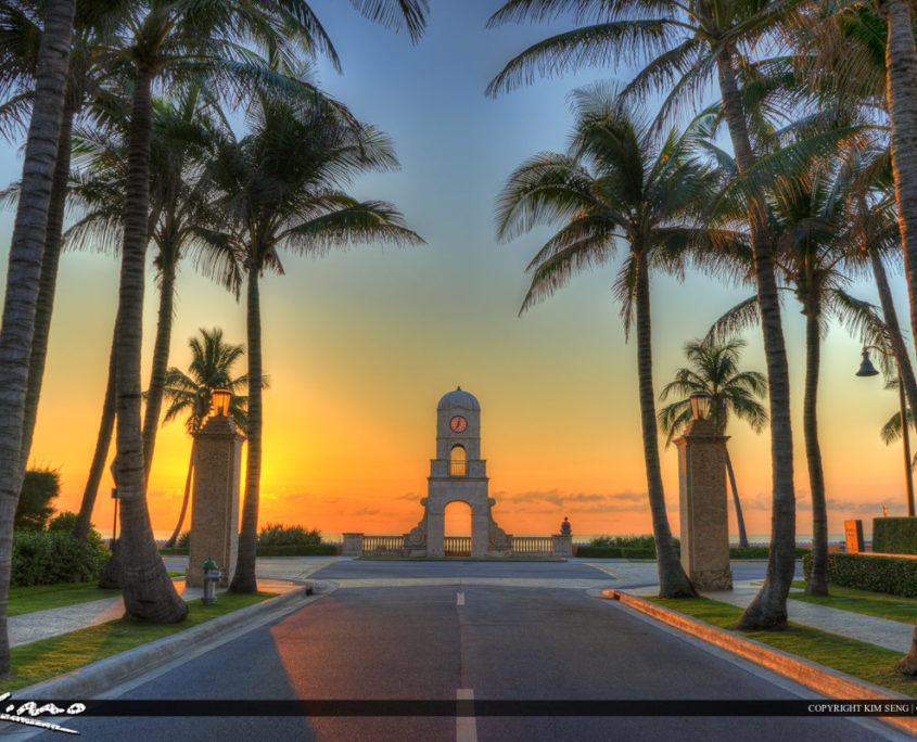 Sunrise at Worth Avenue on Palm Beach Island photo